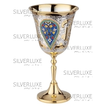 Фужер "Царский" с позолотой и горячей эмалью на 300 мл 