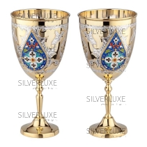 Бокалы с позолотой и горячей эмалью на 300 мл 