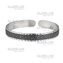 Браслет серебряный с оксидированием