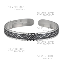 Браслет серебряный с оксидированием