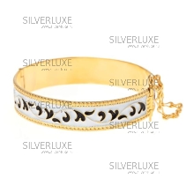 Браслет с горячей белой и черной эмалью