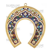 Подкова из серебра, горячая эмаль! 