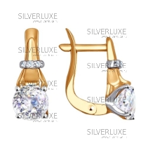 Серьги из комбинированного золота со Swarovski Zirconia