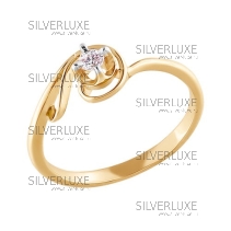 Золотое помолвочное кольцо с фианитом