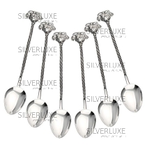 Набор серебряных чайных ложек "Виноградная лоза 2"