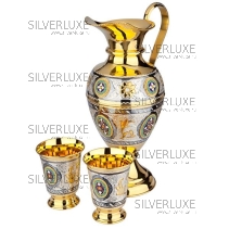 Набор для сока и воды с позолотой  и горячей эмалью 