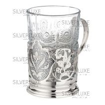 Подстаканник с чернением и литой ручкой 