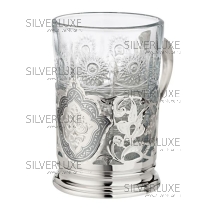 Подстаканник из серебра с литой ручкой 