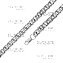 Серебряный браслет-цепочка, длина 18 см ширина 12 мм