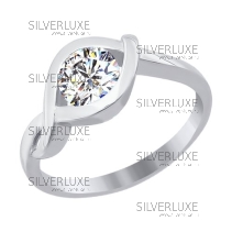 Помолвочное кольцо из белого золота со Swarovski Zirconia