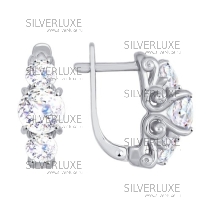 Серьги из белого золота со Swarovski Zirconia