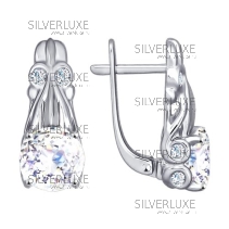 Серьги из белого золота со Swarovski Zirconia