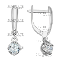Серьги из белого золота со swarovski zirconia