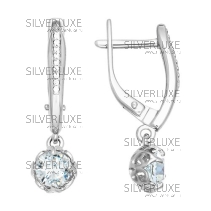 Серьги из белого золота со swarovski zirconia