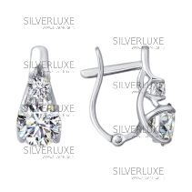 Серьги из белого золота со Swarovski Zirconia
