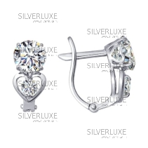 Серьги из белого золота со Swarovski Zirconia