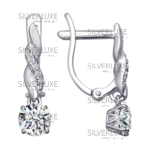 Серьги из белого золота со Swarovski Zirconia