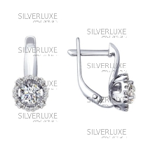 Серьги из белого золота со Swarovski Zirconia