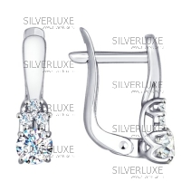 Серьги из белого золота со Swarovski Zirconia