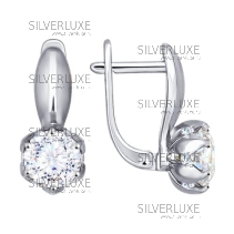 Серьги из белого золота со Swarovski Zirconia