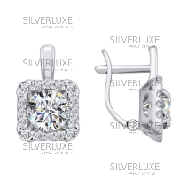 Серьги из белого золота со Swarovski Zirconia