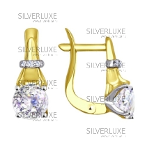 Серьги из комбинированного золота со Swarovski Zirconia