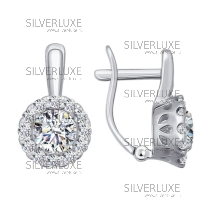 Серьги из белого золота со Swarovski Zirconia