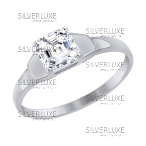 Помолвочное кольцо из белого золота со Swarovski Zirconia