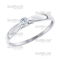 Помолвочное кольцо из белого золота со Swarovski Zirconia