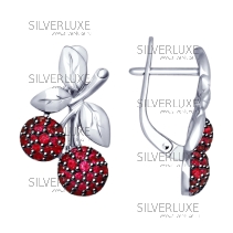 Серьги из серебра с фианитами