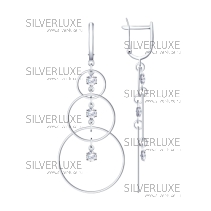 Серьги из серебра с фианитами