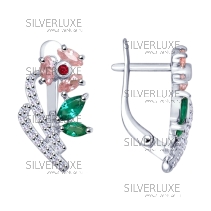 Серьги из серебра с фианитами