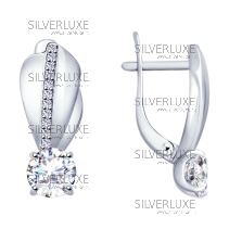Серьги из серебра со Swarovski Zirconia