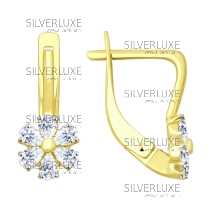 Серьги из желтого золота со Swarovski Zirconia