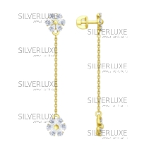 Серьги из желтого золота со Swarovski Zirconia