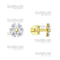 Серьги из желтого золота со Swarovski Zirconia