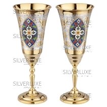 Бокалы из серебра с позолотой на 170 мл