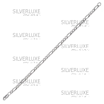 Браслет серебряный "Фигаро 3+1 граненая", ширина 5 мм 