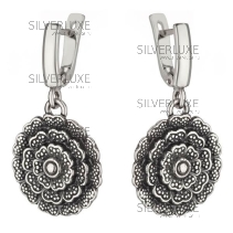 Серьги серебряные "Роза"