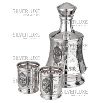 Серебряный набор для крепких напитков серия «Россия»