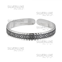 Браслет серебряный с оксидированием 