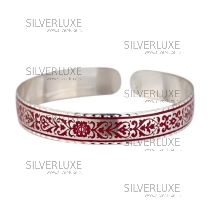 Браслет с бордовой холодной эмалью (Новинка)