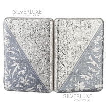 Портсигар серебряный "День и ночь" 