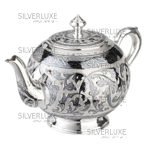 Чайник серебряный "Цветочный" на 440 мл 