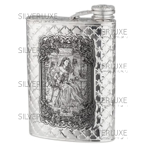 Фляга "Девушка с собачкой" & "Корабль" на 190 мл 