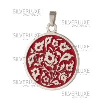 Кулон с бордовой холодной эмалью