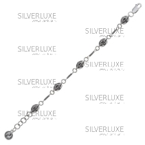 Браслет-бусы серебряные