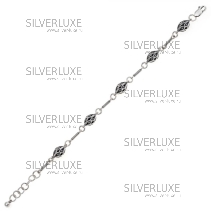 Браслет-бусы серебряные