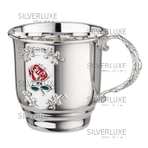 Кружка "Роза" 925 пробы с холодной эмалью на 150 мл (Новинка)