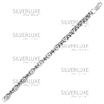 Серебряный браслет византийского плетения, толщина 7 мм